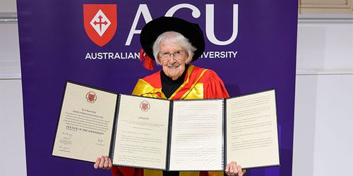 Australian Catholic University confers honorary doctorate on Sr Patricia Nolan of Sisters of Mercy Brisbane